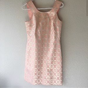 Shoshanna Peach And Gold sheath Dress size 2